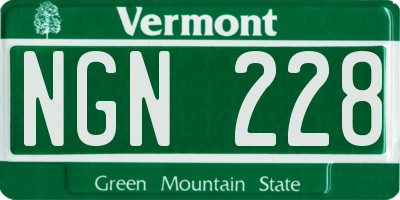 VT license plate NGN228