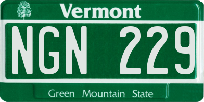 VT license plate NGN229