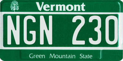 VT license plate NGN230