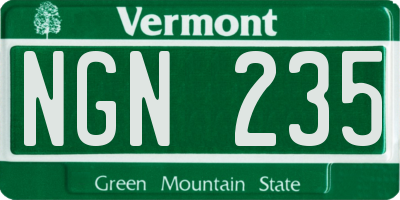 VT license plate NGN235