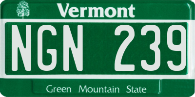 VT license plate NGN239