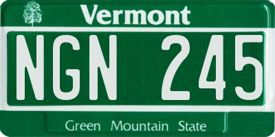 VT license plate NGN245