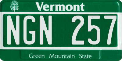 VT license plate NGN257