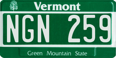 VT license plate NGN259
