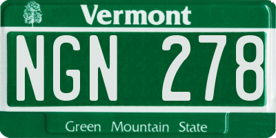 VT license plate NGN278