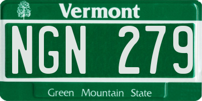 VT license plate NGN279