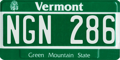 VT license plate NGN286