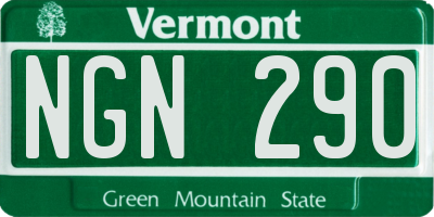 VT license plate NGN290