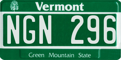 VT license plate NGN296