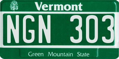 VT license plate NGN303