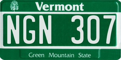 VT license plate NGN307