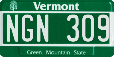 VT license plate NGN309