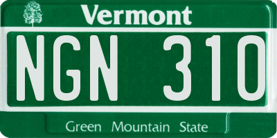VT license plate NGN310