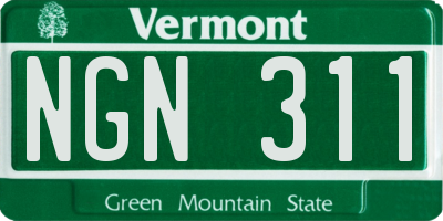 VT license plate NGN311