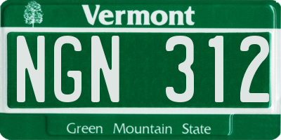 VT license plate NGN312