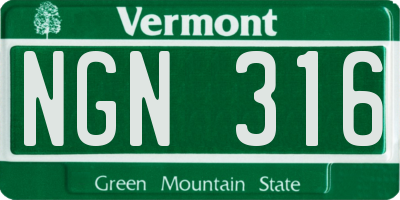 VT license plate NGN316