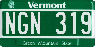 VT license plate NGN319