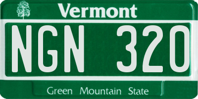 VT license plate NGN320