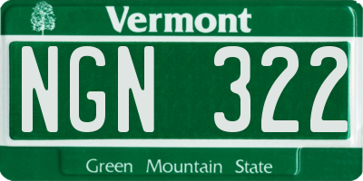 VT license plate NGN322