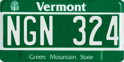 VT license plate NGN324