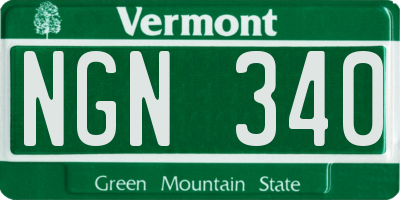 VT license plate NGN340