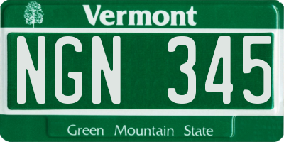 VT license plate NGN345