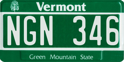 VT license plate NGN346