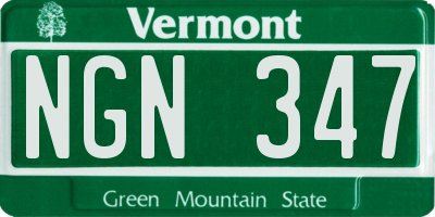 VT license plate NGN347