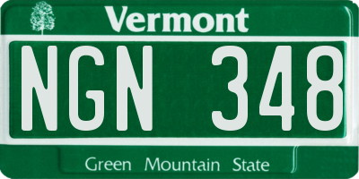 VT license plate NGN348
