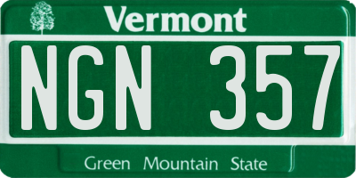 VT license plate NGN357