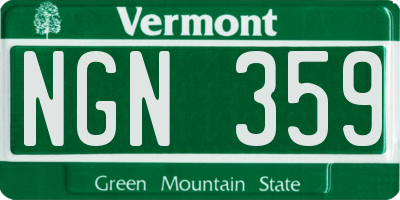 VT license plate NGN359