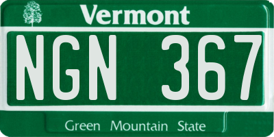 VT license plate NGN367