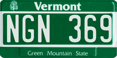 VT license plate NGN369