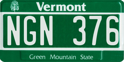 VT license plate NGN376