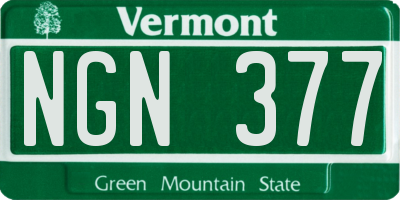 VT license plate NGN377