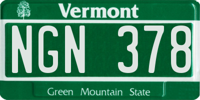 VT license plate NGN378