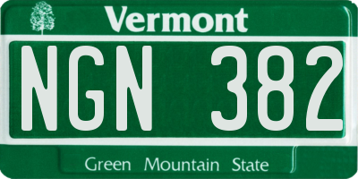 VT license plate NGN382