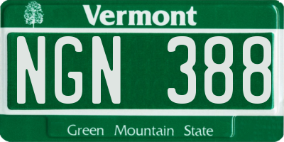VT license plate NGN388