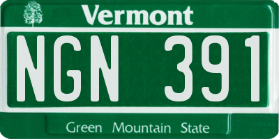 VT license plate NGN391