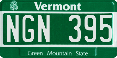 VT license plate NGN395