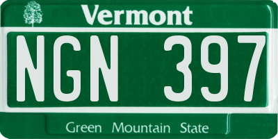 VT license plate NGN397