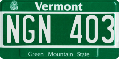 VT license plate NGN403