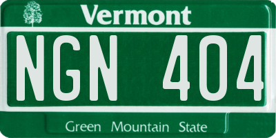 VT license plate NGN404