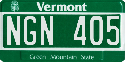 VT license plate NGN405