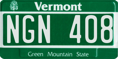 VT license plate NGN408