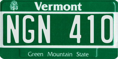 VT license plate NGN410