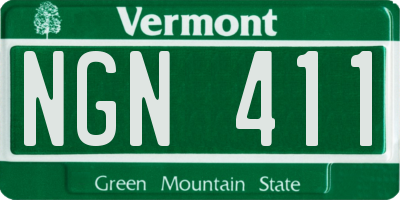 VT license plate NGN411