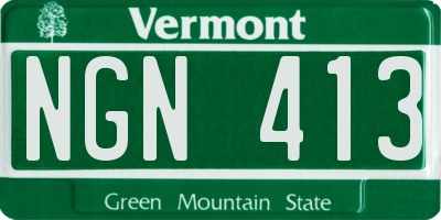 VT license plate NGN413