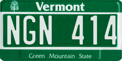 VT license plate NGN414