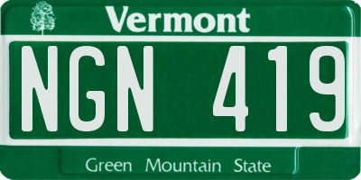 VT license plate NGN419
